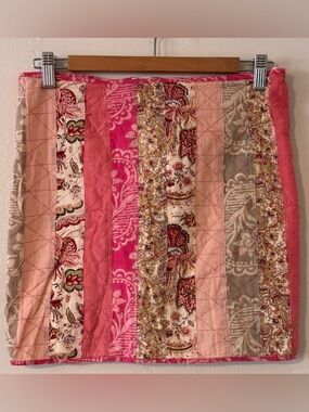 Les Petites Collection Patchwork Pink Multicolor Mini Skirt Size 38 (Size 6)